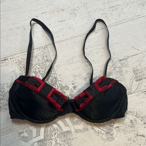 Blackheart Unwrap Me Black and Red Bra Size Medium